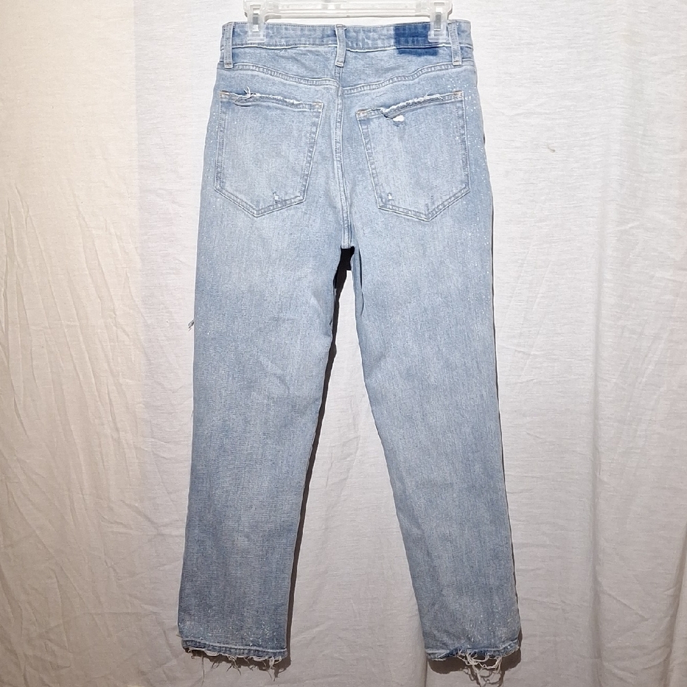3/$20-Abercrombie & Fitch Light Blue Denim Jeans, Patchwork, Distressed, 8 - Picture 9 of 13